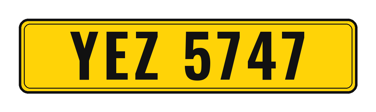 Number plate YEZ 5747