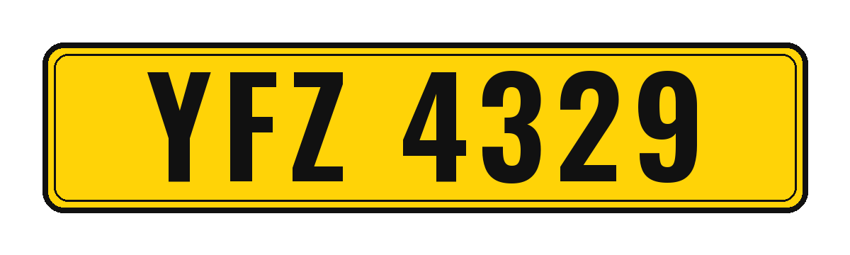 Number plate YFZ 4329
