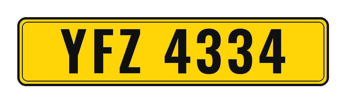 Number plate YFZ 4334