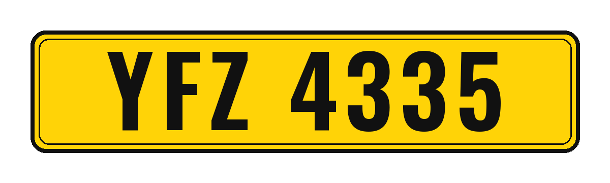 Number plate YFZ 4335