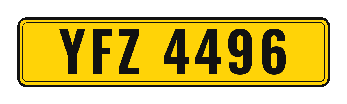 Number plate YFZ 4496