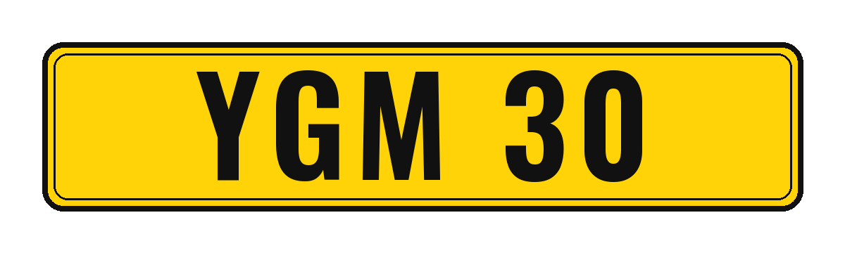 Number plate YGM 30